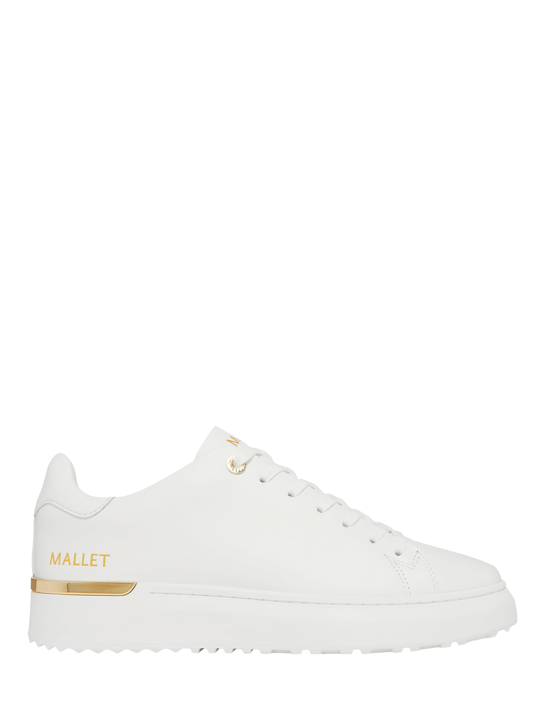 Product image 1 of 5, which shows Mallet GRFTR Lite Leather Lace-Up Trainers, White Natural, 6
