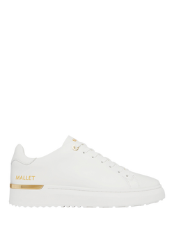 Mallet GRFTR Lite Leather Lace-Up Trainers, White Natural, White Natural
