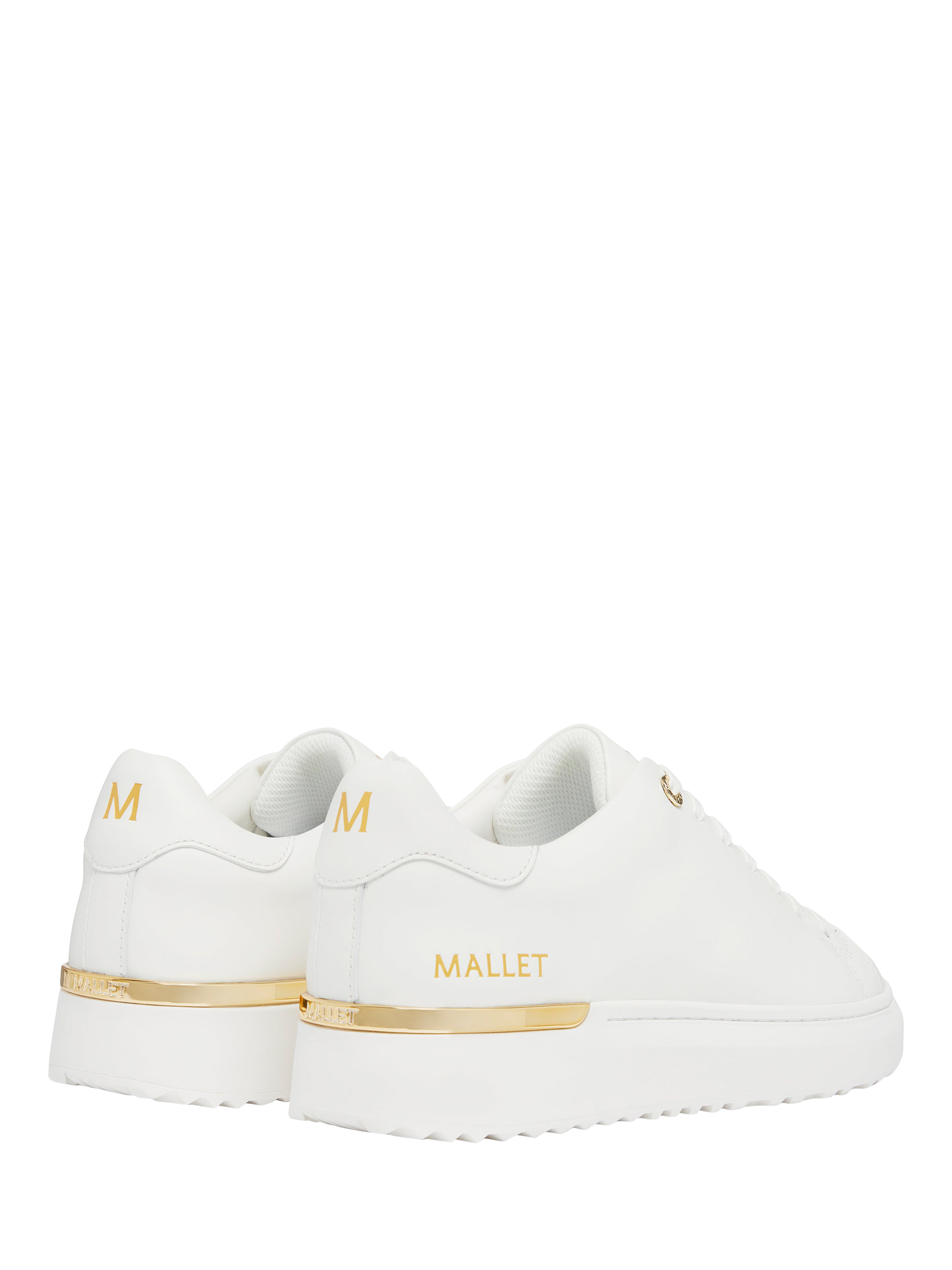 Product image 3 of 5, which shows Mallet GRFTR Lite Leather Lace-Up Trainers, White Natural, 6