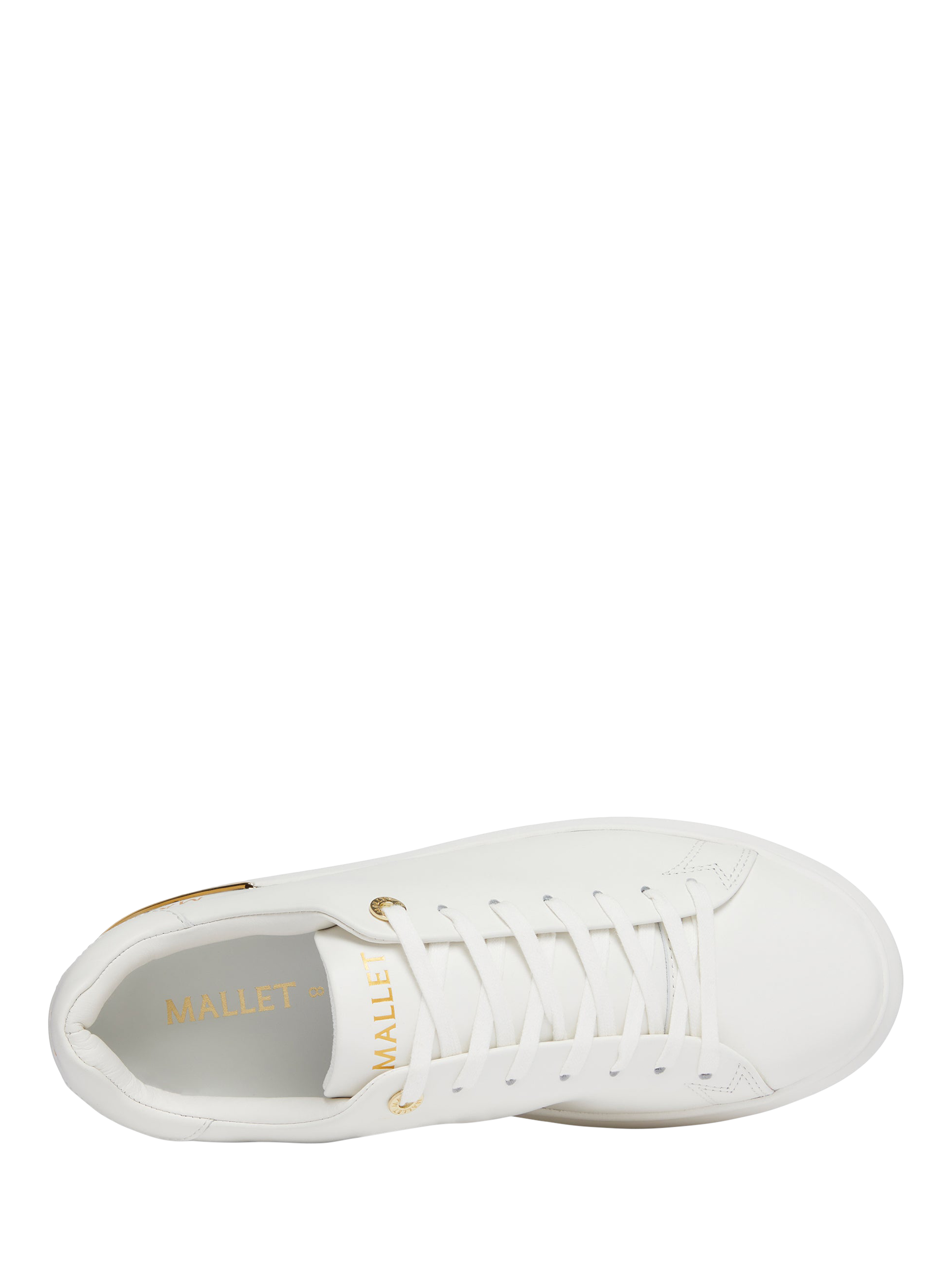 Product image 4 of 5, which shows Mallet GRFTR Lite Leather Lace-Up Trainers, White Natural, 6