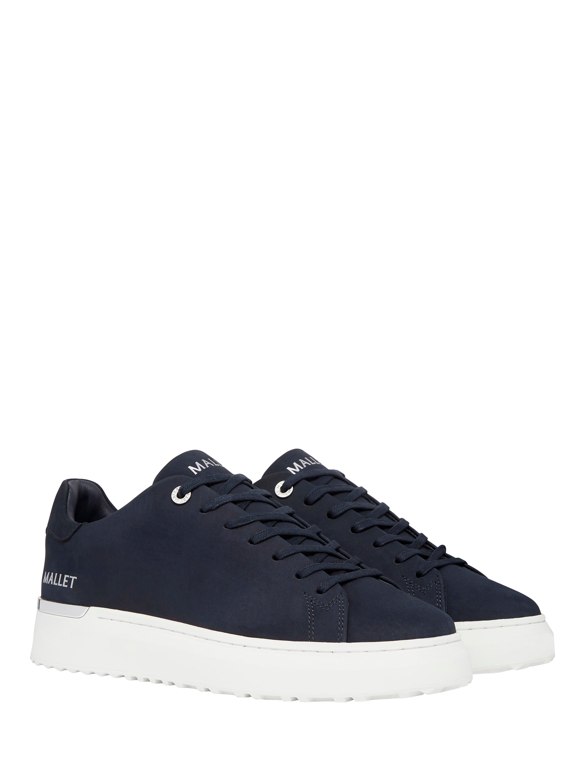 Product image 2 of 5, which shows Mallet GRFTR Lite Leather Lace-Up Trainers, Navy, 5