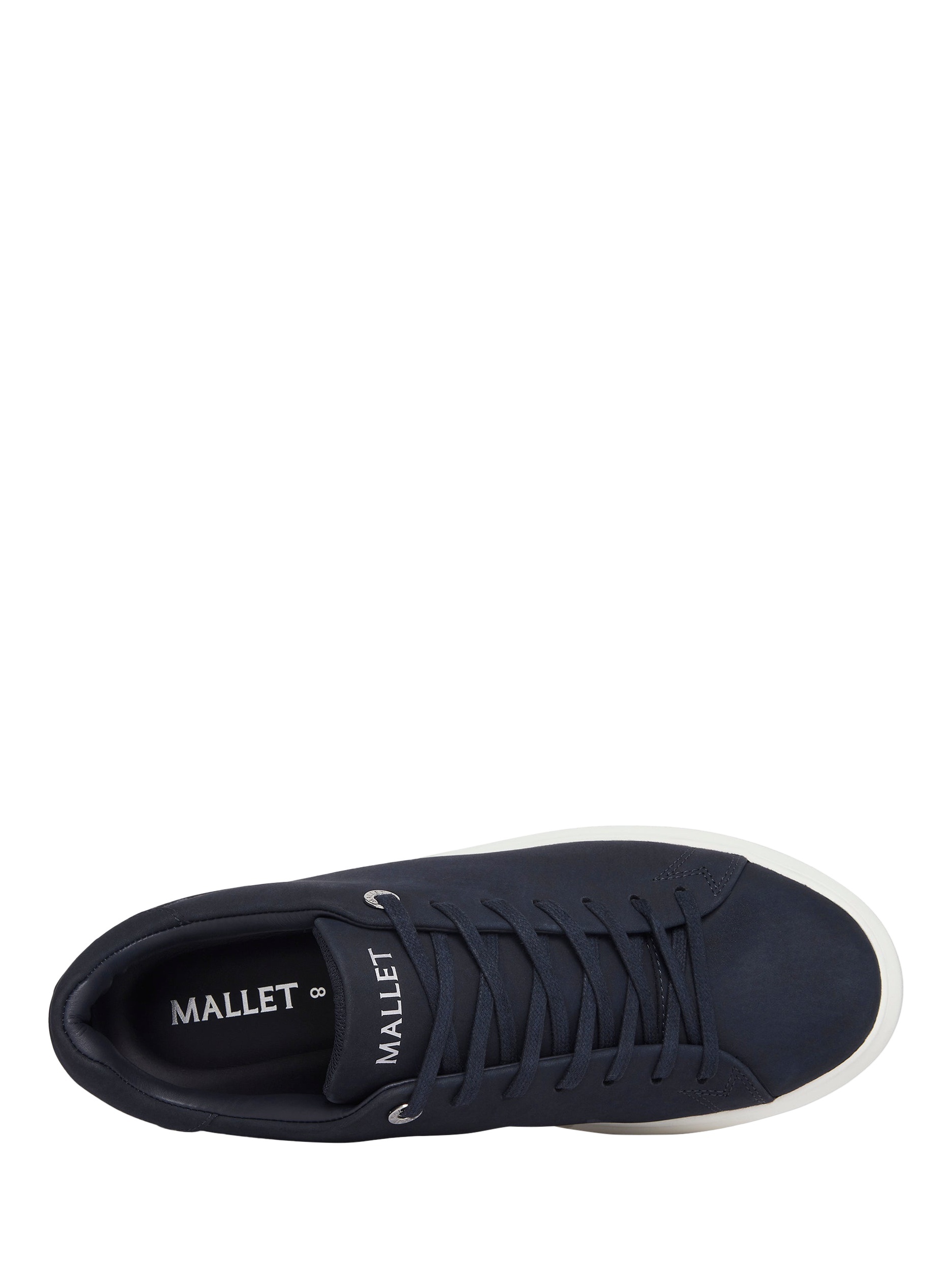 Product image 4 of 5, which shows Mallet GRFTR Lite Leather Lace-Up Trainers, Navy, 5