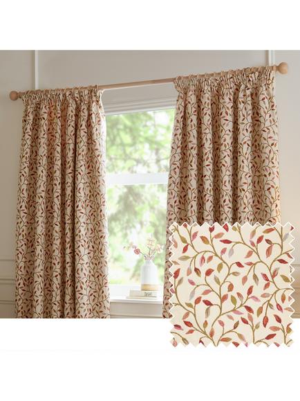 Voyage Cervino Pair Lined Pencil Pleat Curtains - view 2, Rednut
