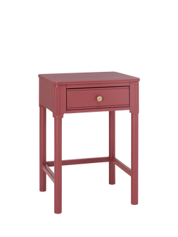John Lewis Pillar 1 Drawer Bedside Table, Rosehip