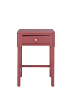 John Lewis Pillar 1 Drawer Bedside Table - view 2, Rosehip