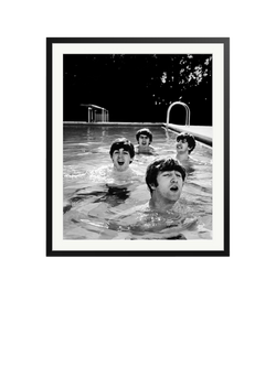 Sonic Editions 'Beatles Taking a Dip' Framed Photographic Print, Black/White, Black