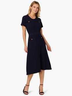 Adrianna Papell Waffle Knit Midi Dress, Blue Moon, Blue Moon