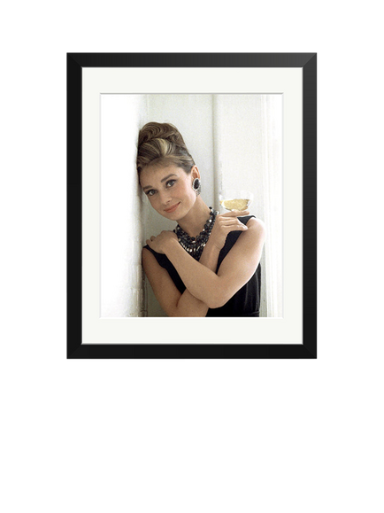 Sonic Editions Audrey Hepburn as Holly Framed Print, Black