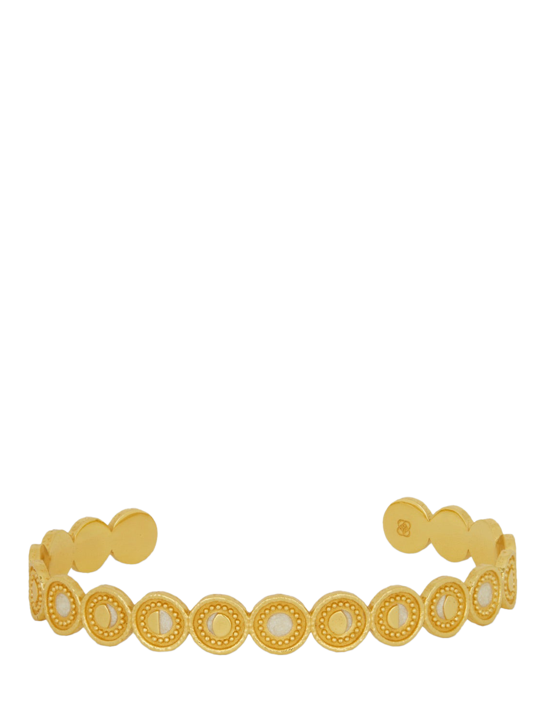 Product image 1 of 4, which shows Ottoman Hands Moon Phase Cuff, Gold