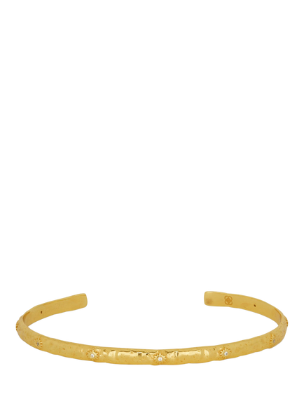 Ottoman Hands Crystal Star Cuff, Gold, Gold