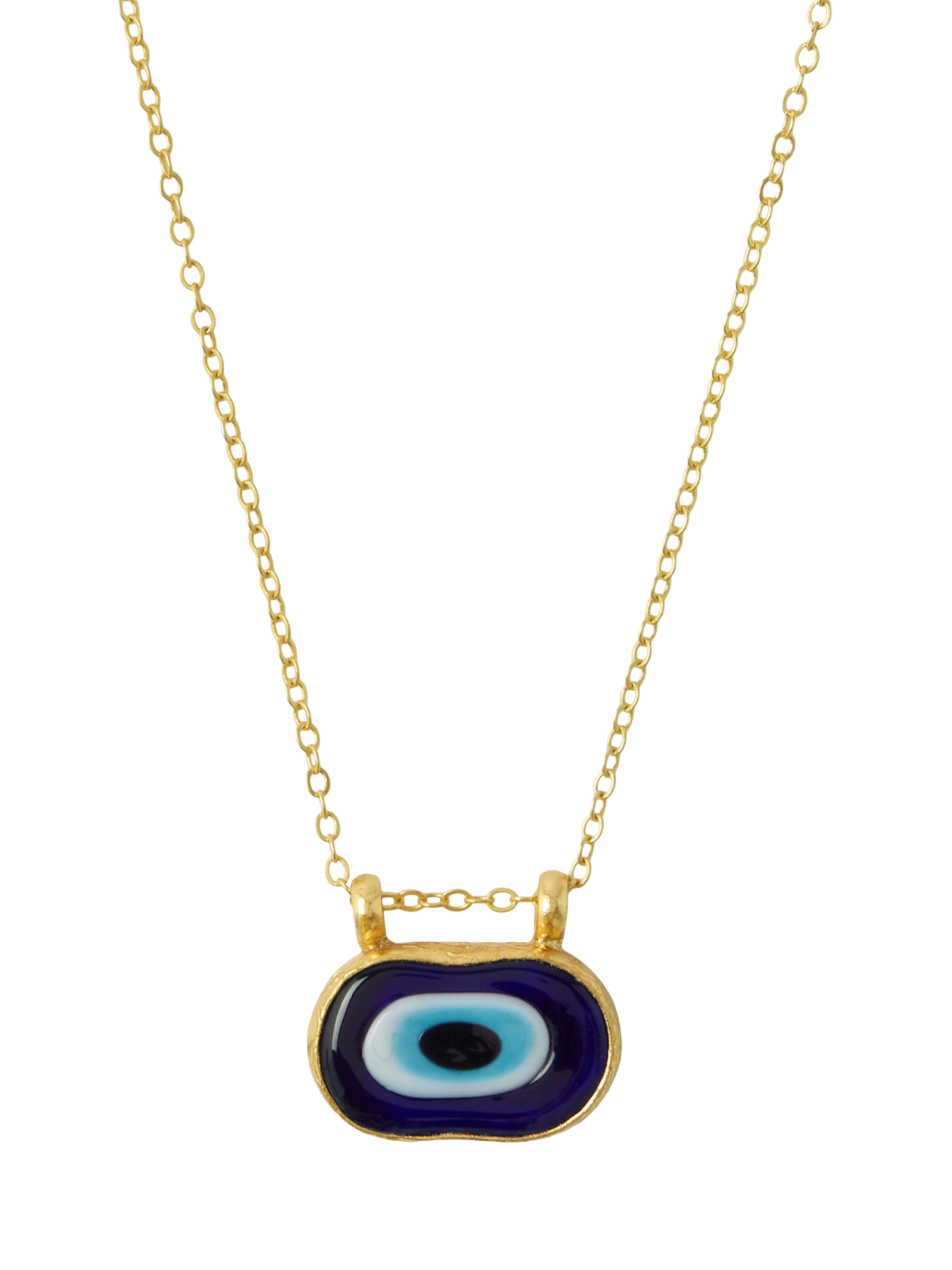 Product image 1 of 4, which shows Ottoman Hands Evil Eye Necklace, Gold