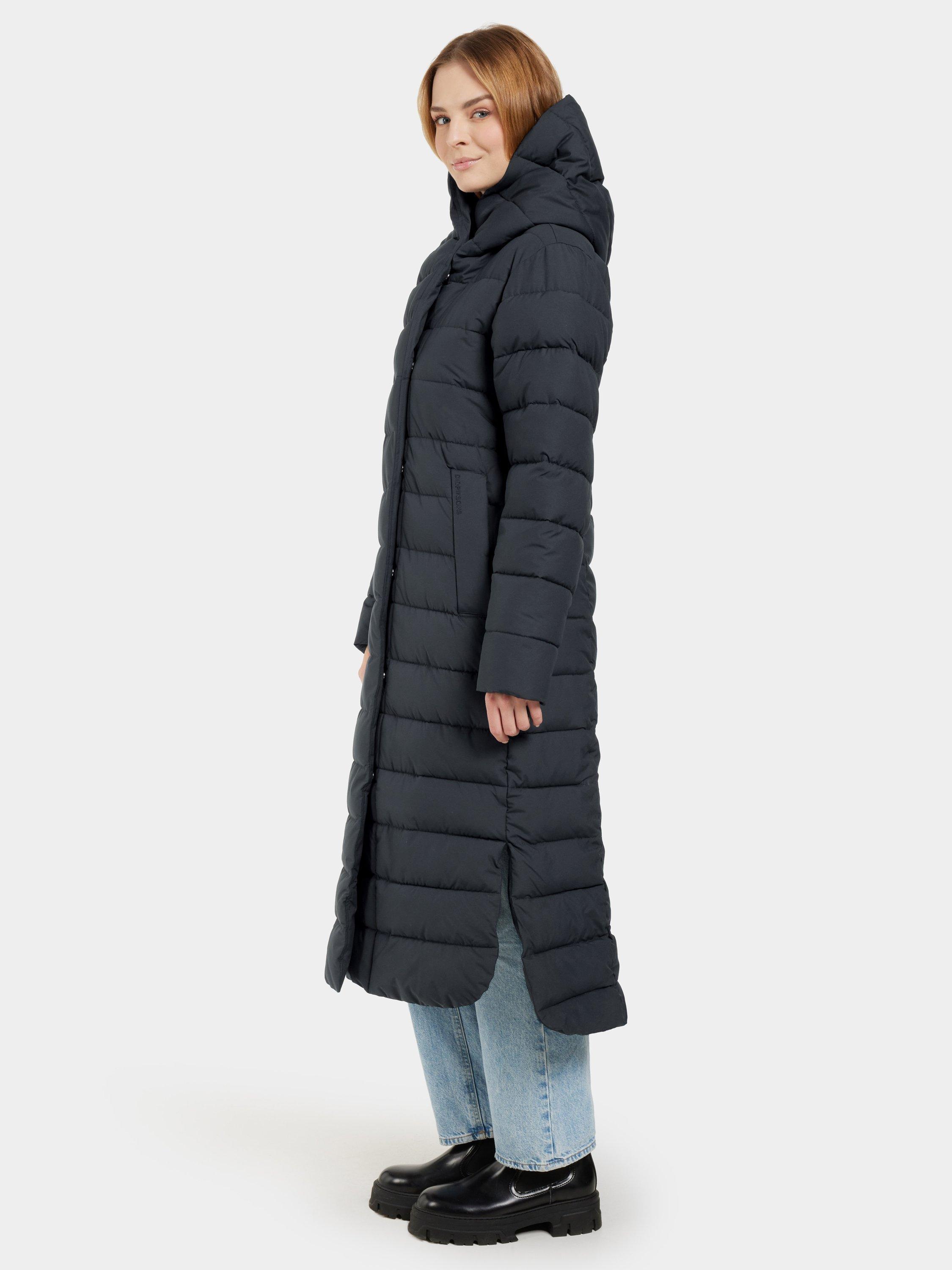 Product image 3 of 9, which shows Didriksons Stella Longline Quilted Parka, Dark Night Blue, 6