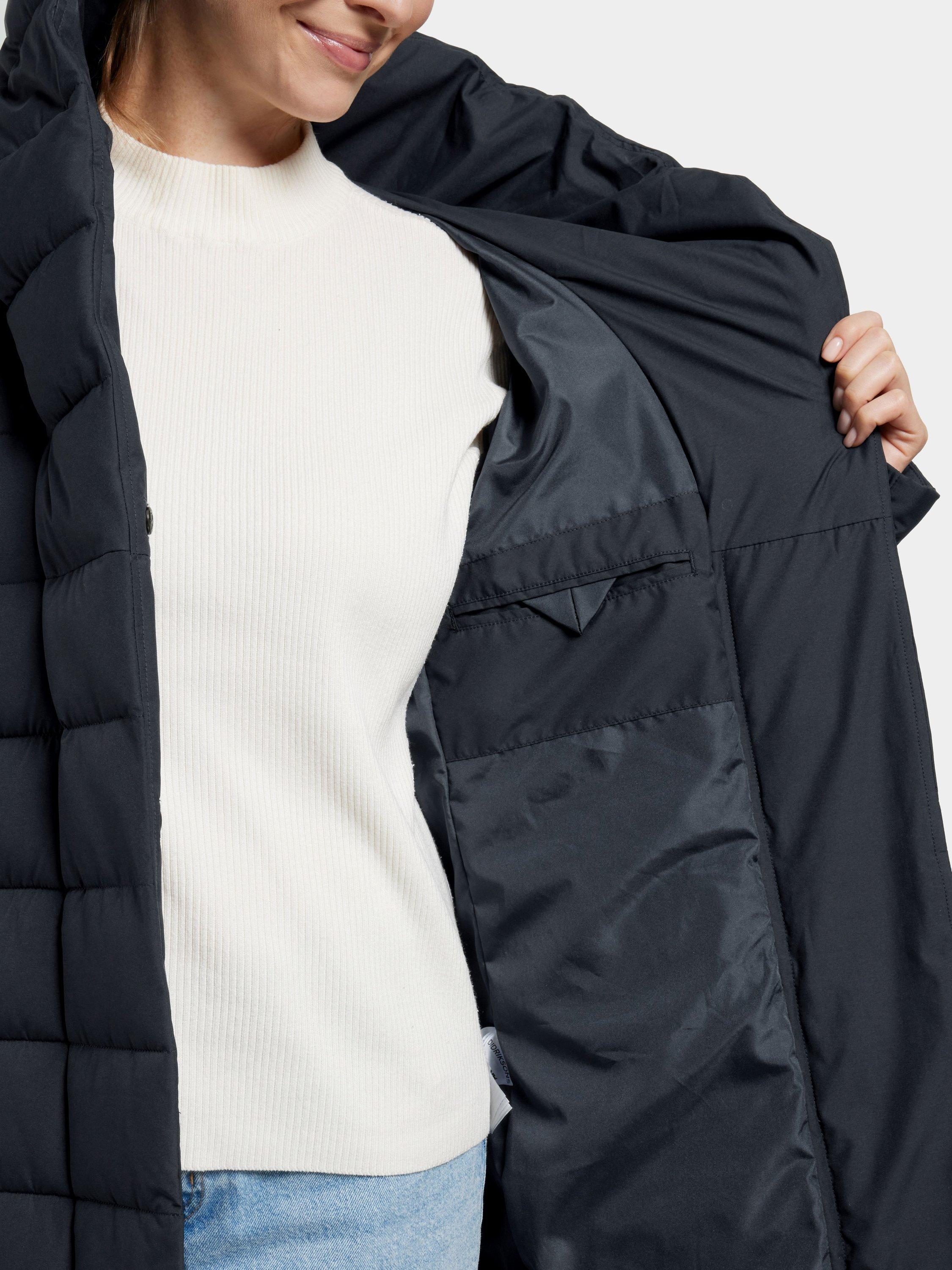 Product image 7 of 9, which shows Didriksons Stella Longline Quilted Parka, Dark Night Blue, 6