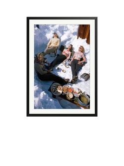 Sonic Editions Skiers Sunbathing Framed Print, Black