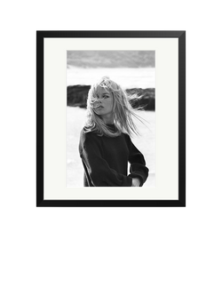 Sonic Editions Brigitte Bardot Poses Framed Print, Black