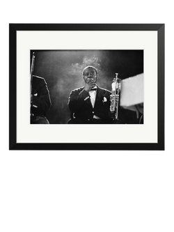 Sonic Editions Louis Armstrong Framed Print, Black