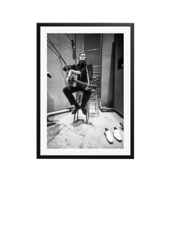 Sonic Editions Jonny Cash In the Studio Framed Print, Black