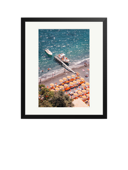 Sonic Editions Bagni D'arienzo Beach Club Framed Print, Black