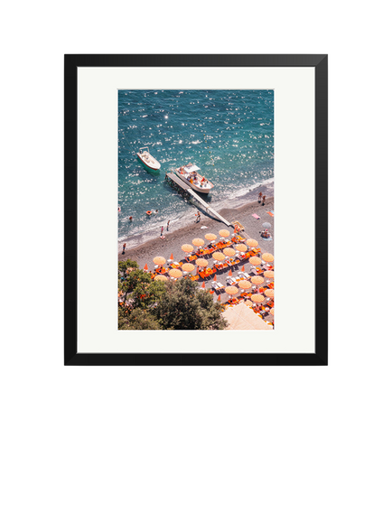 Sonic Editions Bagni D'arienzo Beach Club Framed Print, Black