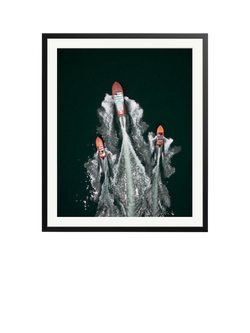 Sonic Editions Riva Speedboats Lake Como Framed Print, Black