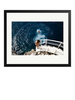 Sonic Editions Capri Diving Framed Print, Black