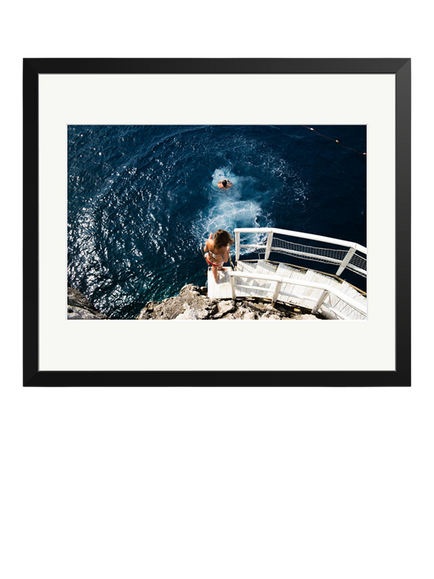 Sonic Editions Capri Diving Framed Print, Black