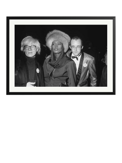 Sonic Editions Andy Warhol, Grace Jones & Keith Haring Framed Print, Black