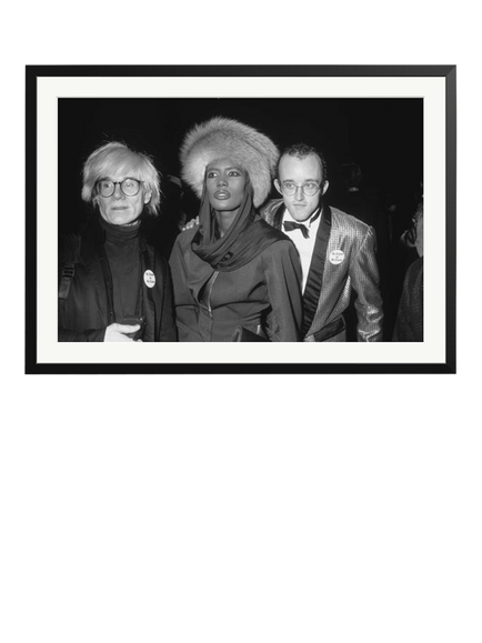 Sonic Editions Andy Warhol, Grace Jones & Keith Haring Framed Print, Black