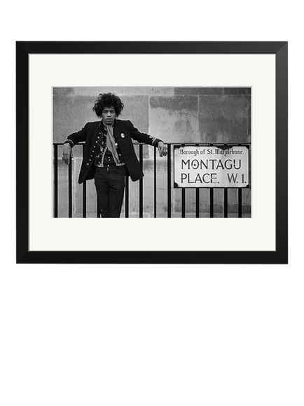 Sonic Editions Jimi Hendrix Montagu Place Framed Print, Black
