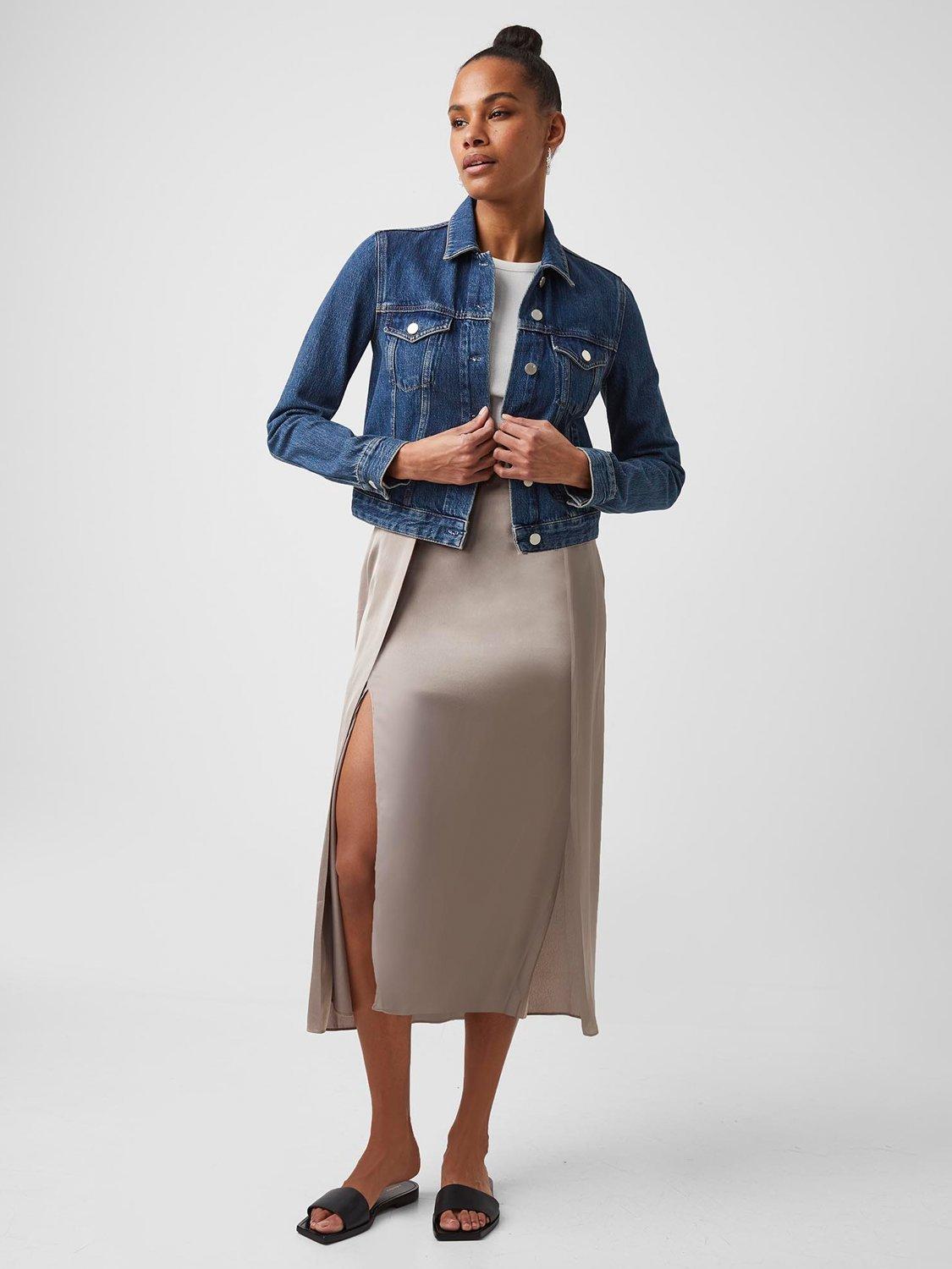 Product image 3 of 5, which shows French Connection Macee Micro Western Denim Jacket, Indigo Wash, 10