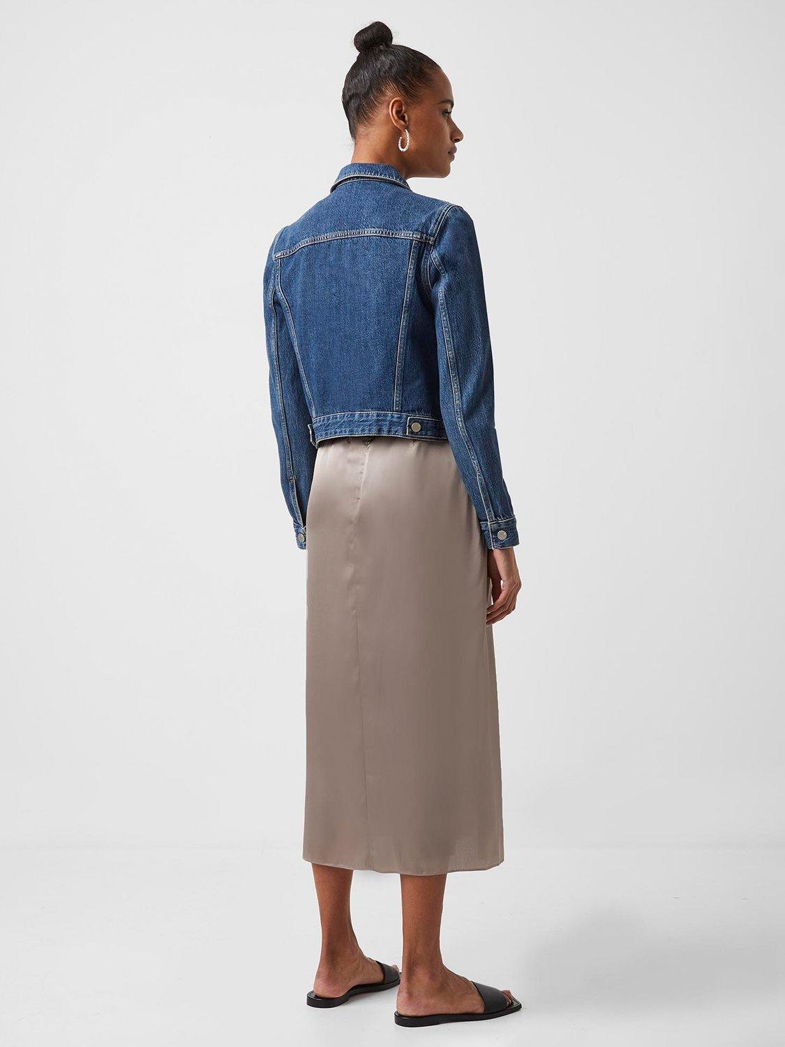 Product image 4 of 5, which shows French Connection Macee Micro Western Denim Jacket, Indigo Wash, 10