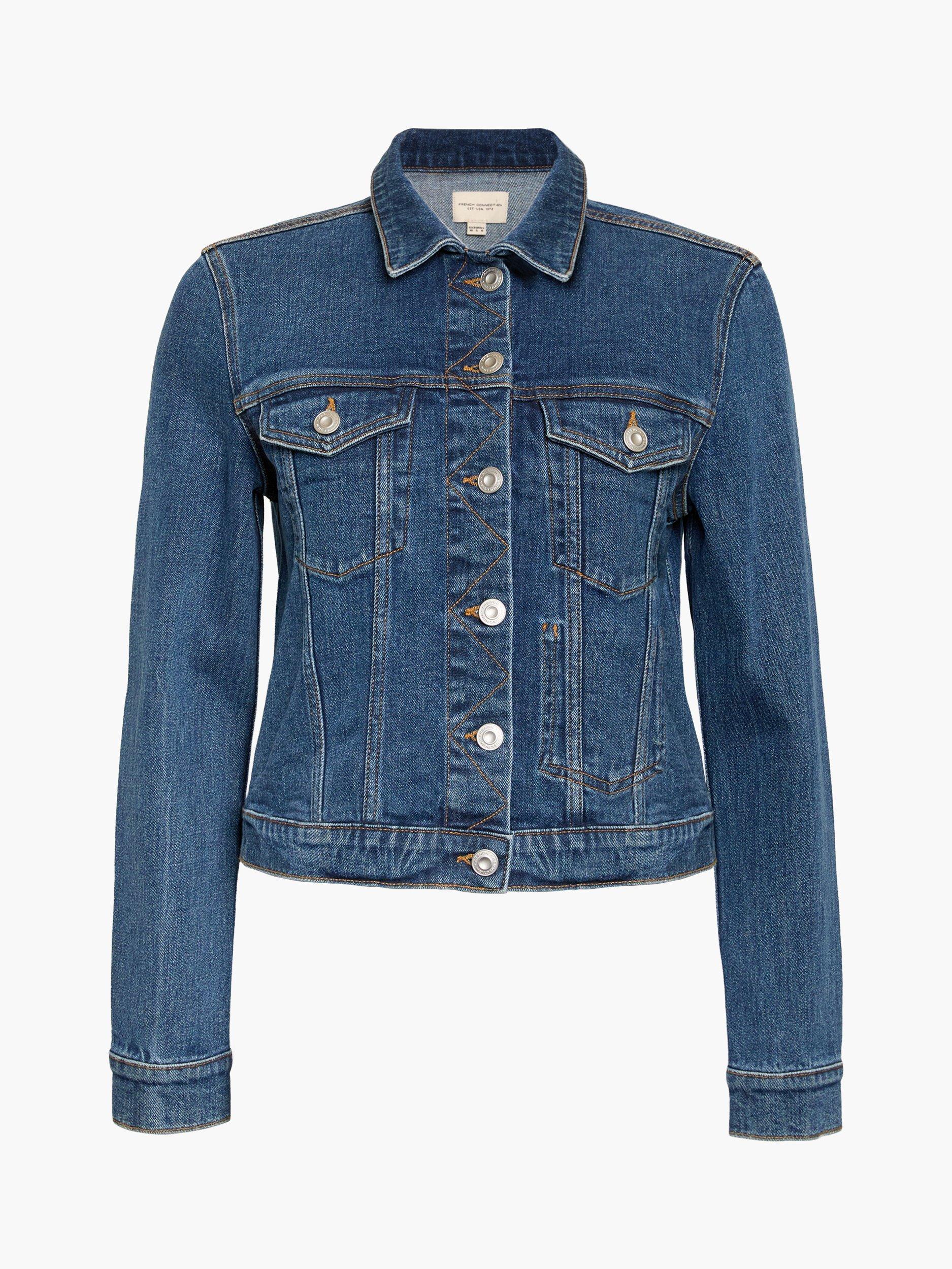 Product image 5 of 5, which shows French Connection Macee Micro Western Denim Jacket, Indigo Wash, 10