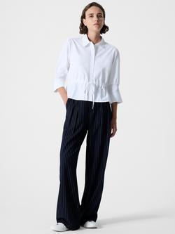 French Connection Era Collar Poplin Cotton Blend Blouse - view 2, Linen White