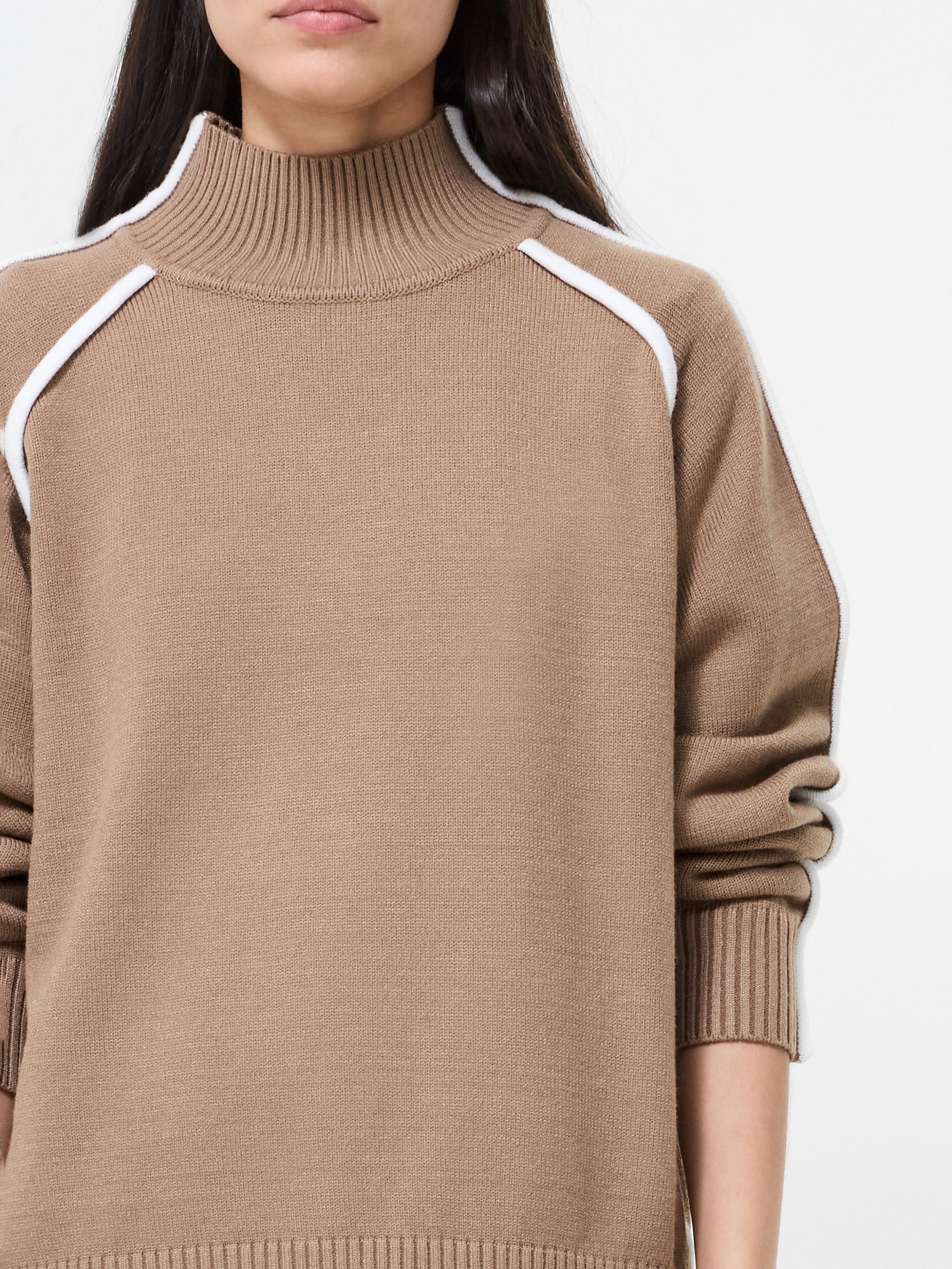 Product image 2 of 6, which shows French Connection Jordan Colour Contrast Jumper, Brown/Multi, XS