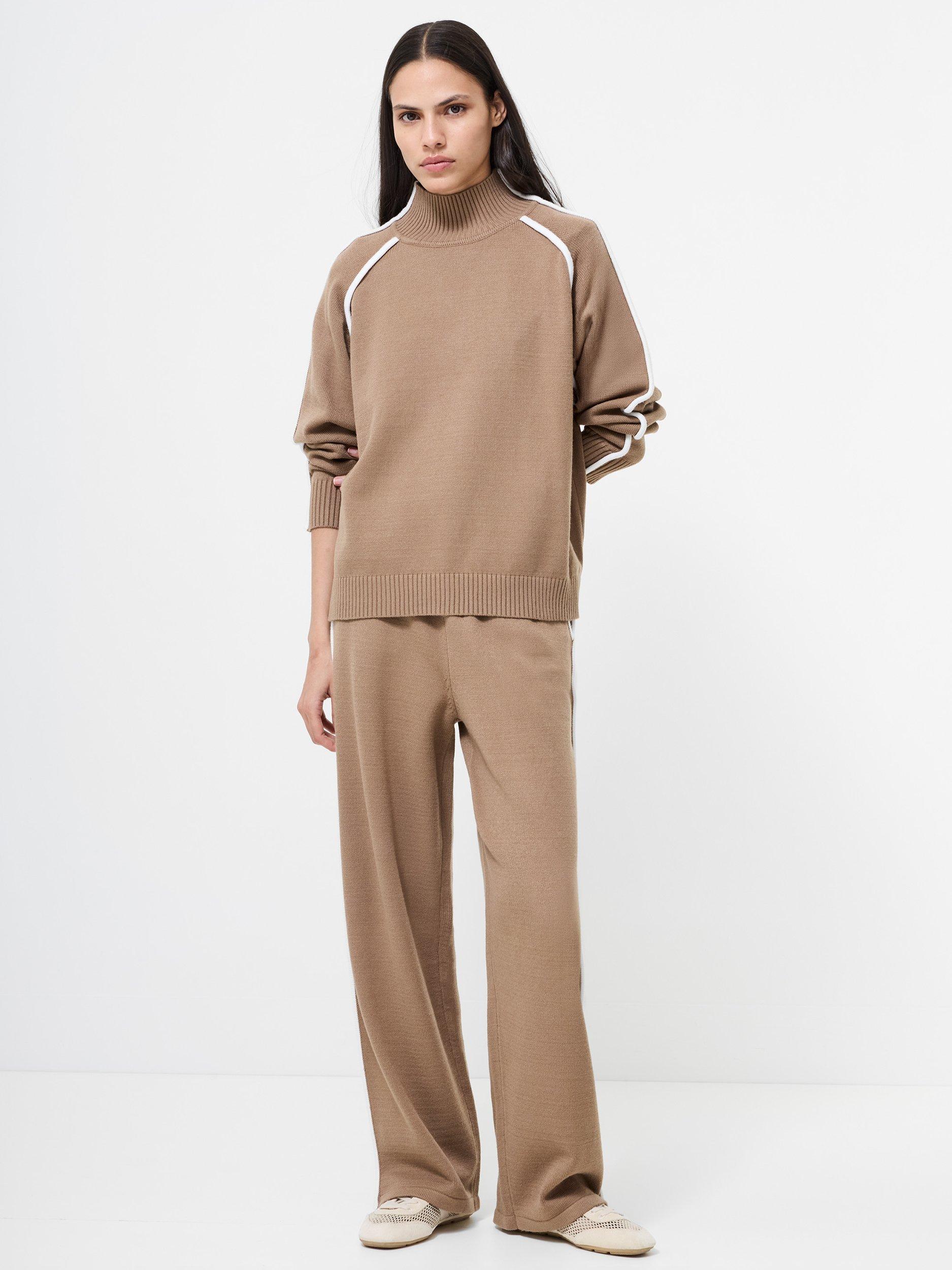 Product image 3 of 6, which shows French Connection Jordan Colour Contrast Jumper, Brown/Multi, XS