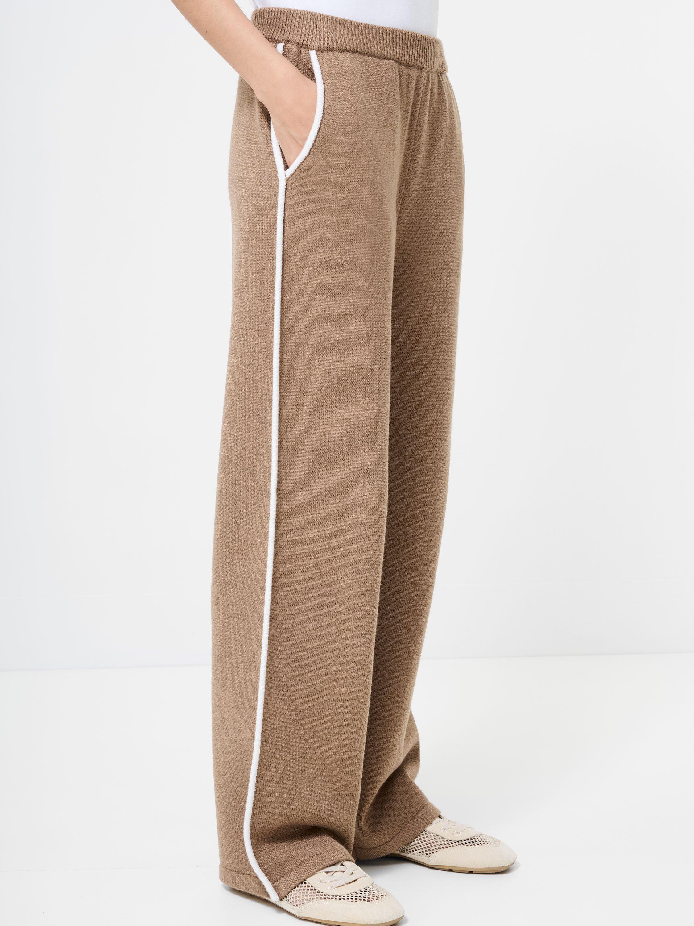 Product image 3 of 5, which shows French Connection Jordan Colour Contrast Trousers, Brown/White, XS