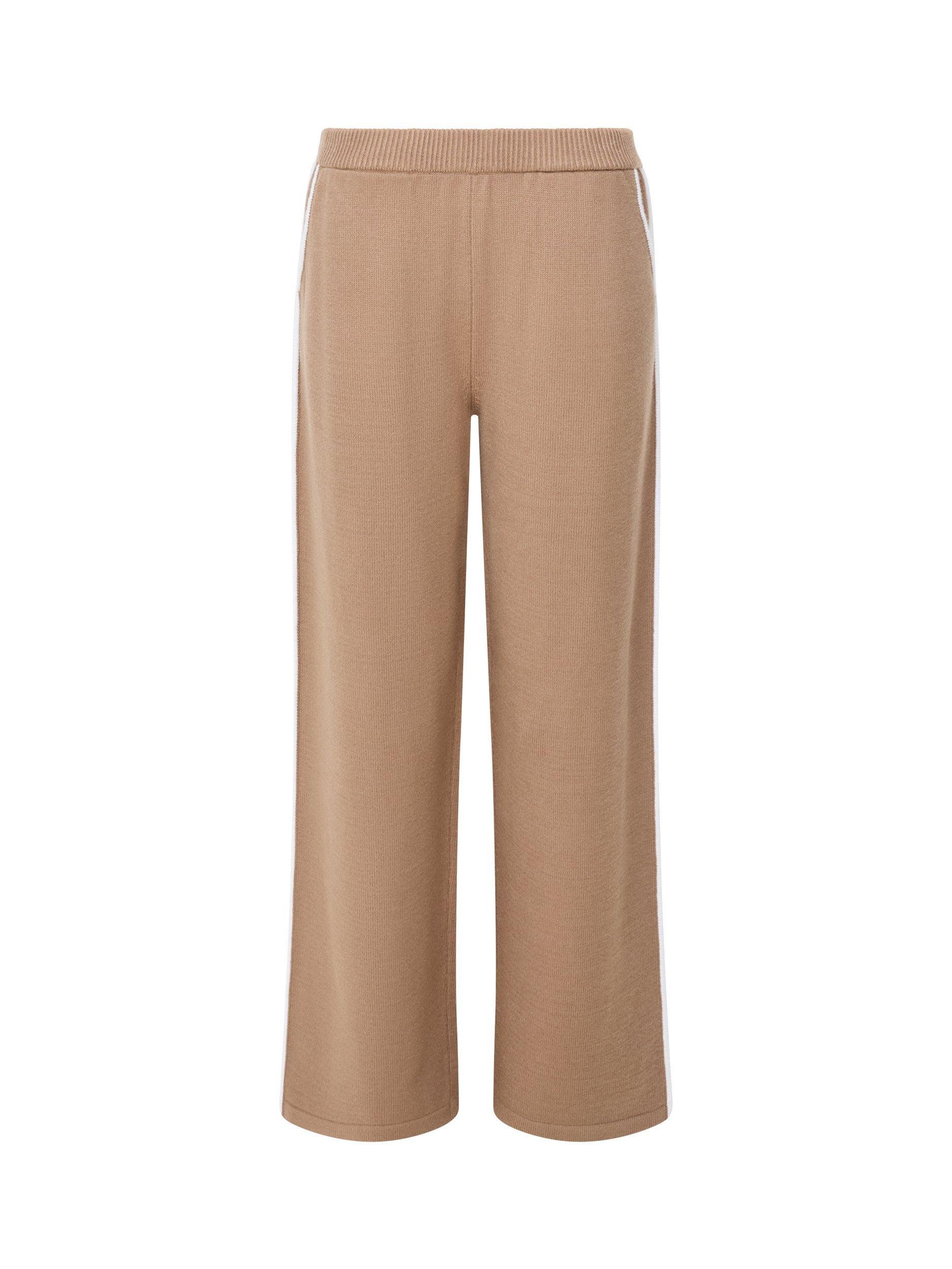 Product image 5 of 5, which shows French Connection Jordan Colour Contrast Trousers, Brown/White, XS