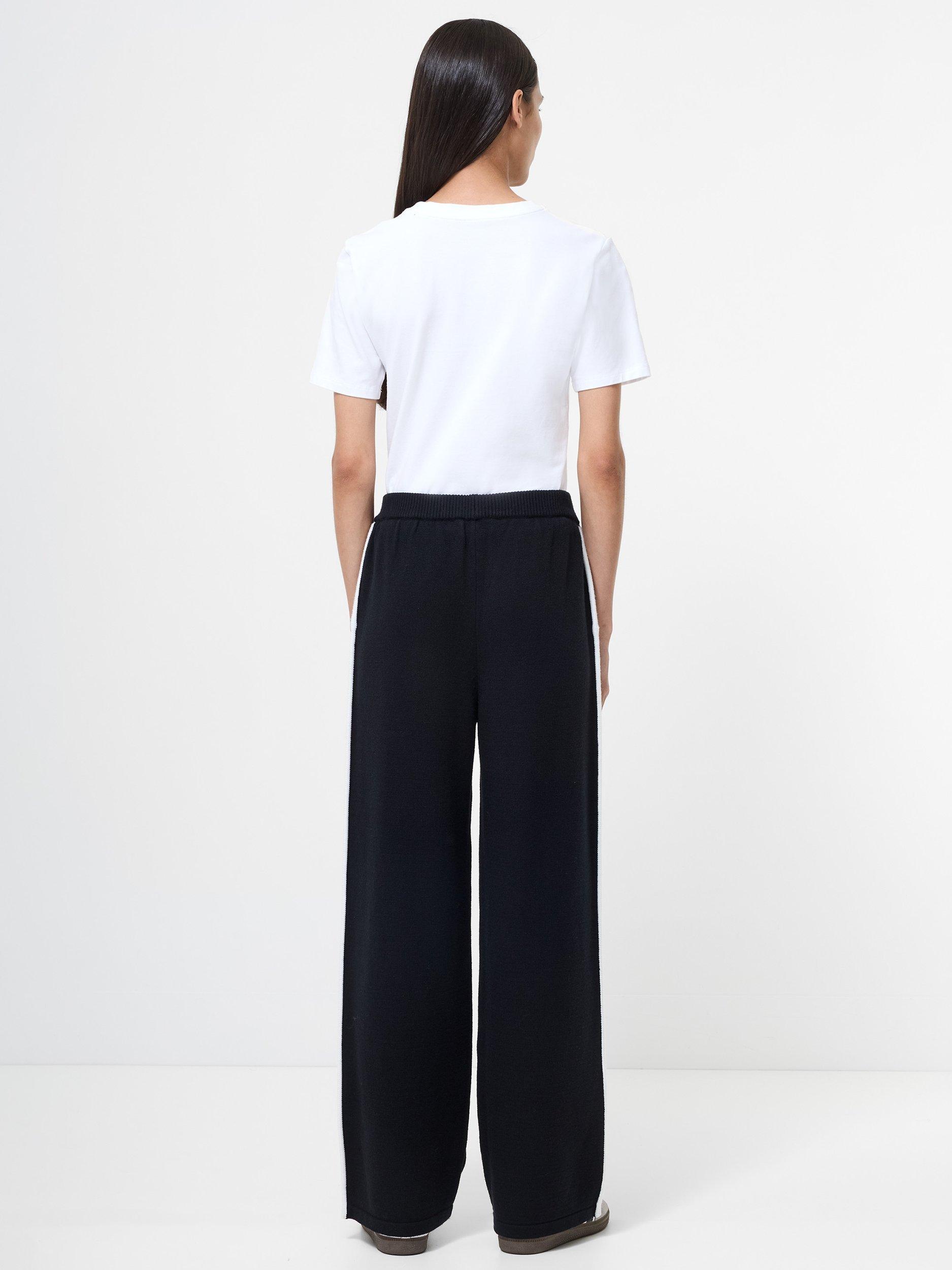 Product image 4 of 5, which shows French Connection Jordan Colour Contrast Trousers, Black/White, XS