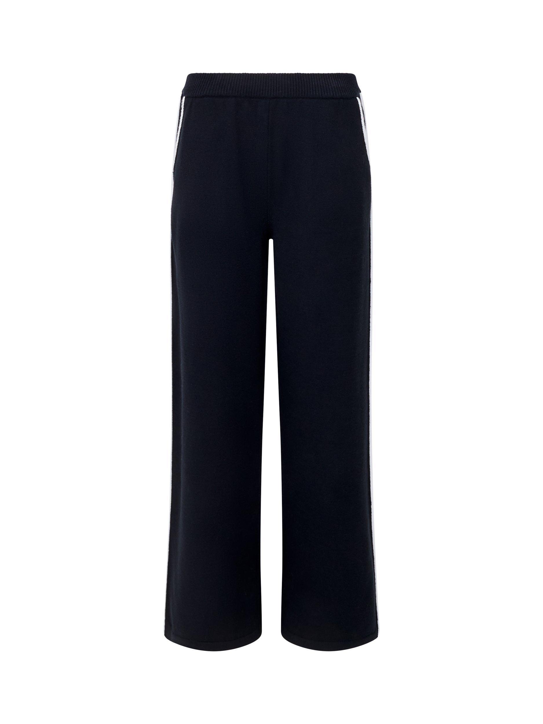 Product image 5 of 5, which shows French Connection Jordan Colour Contrast Trousers, Black/White, XS