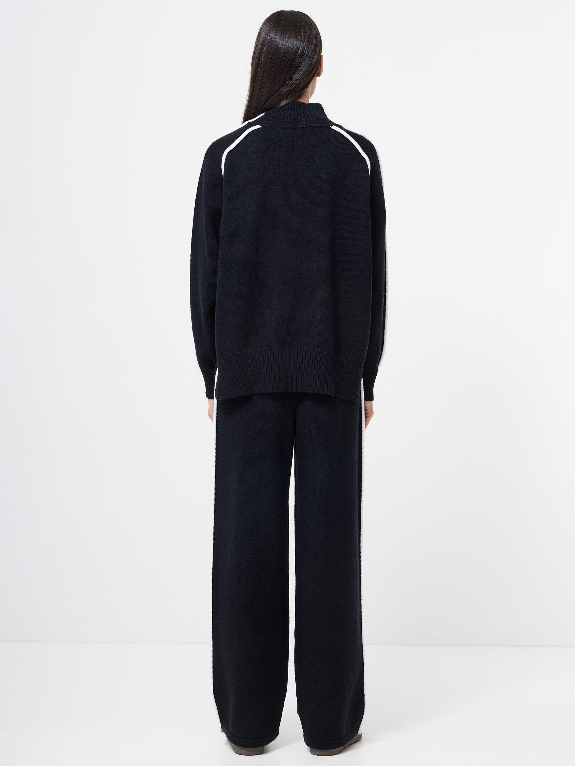 Product image 3 of 4, which shows French Connection Jordan Colour Contrast Jumper, Black/White, XS