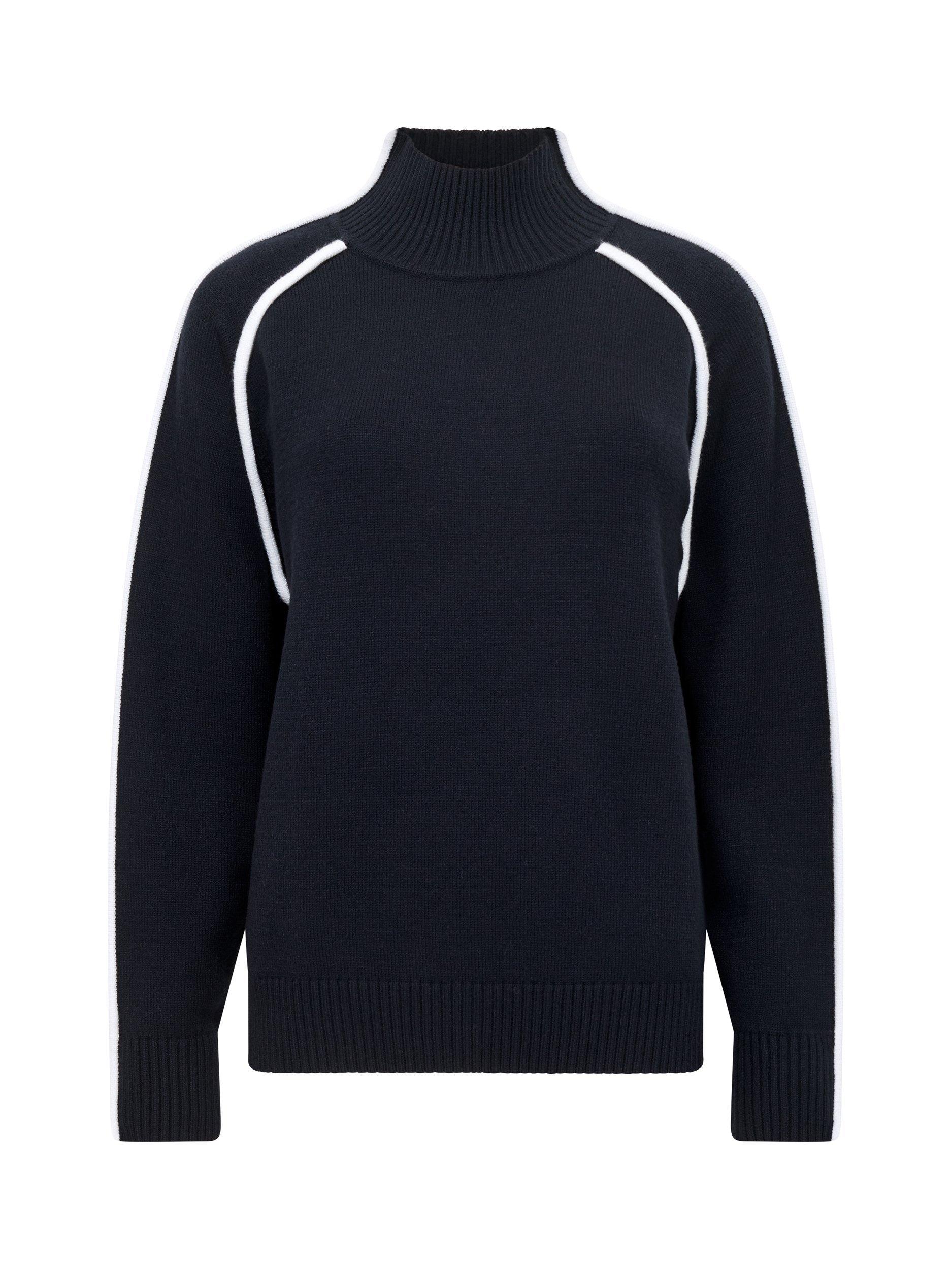 Product image 4 of 4, which shows French Connection Jordan Colour Contrast Jumper, Black/White, XS