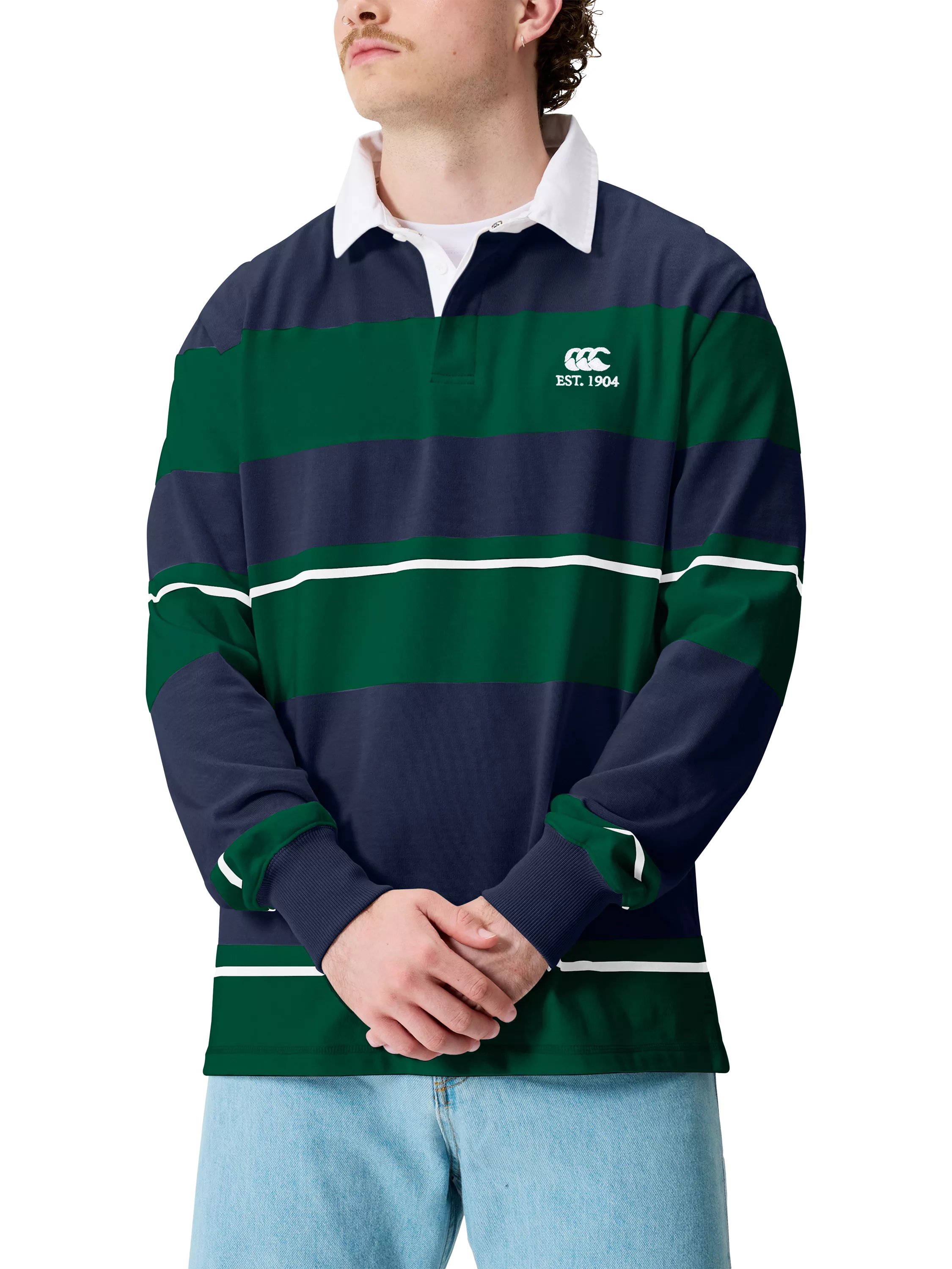 Canterbury CCC Multi Stripe Rugby Jersey, Green Stripe