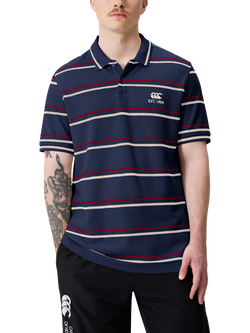 Canterbury Multi Stripe CCC Polo Shirt, Blue Stripe, Blue Stripe