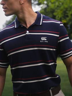 Canterbury Multi Stripe CCC Polo Shirt, Blue Stripe - view 2, Blue Stripe