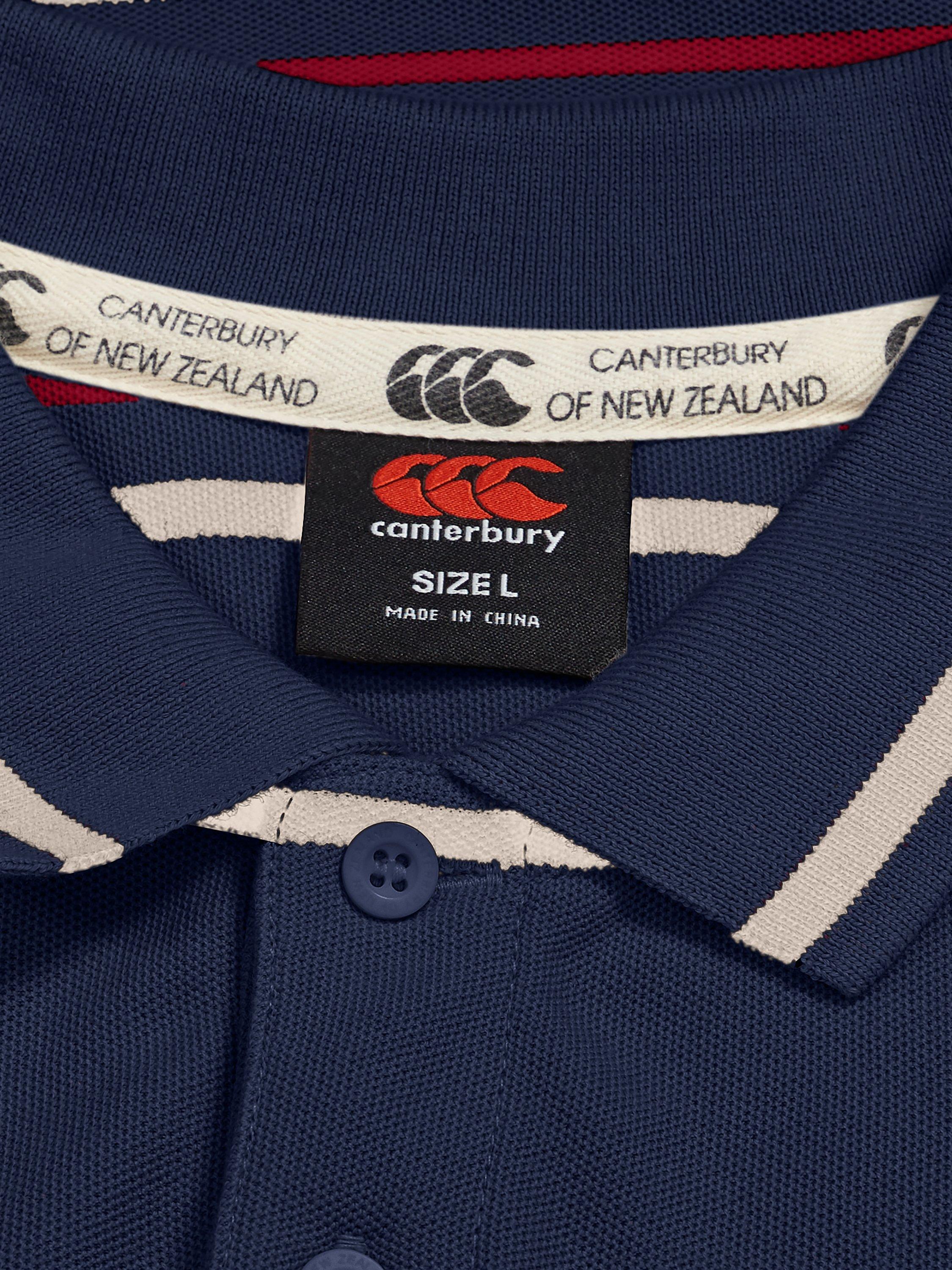 Product image 4 of 7, which shows Canterbury Multi Stripe CCC Polo Shirt, Blue Stripe, S
