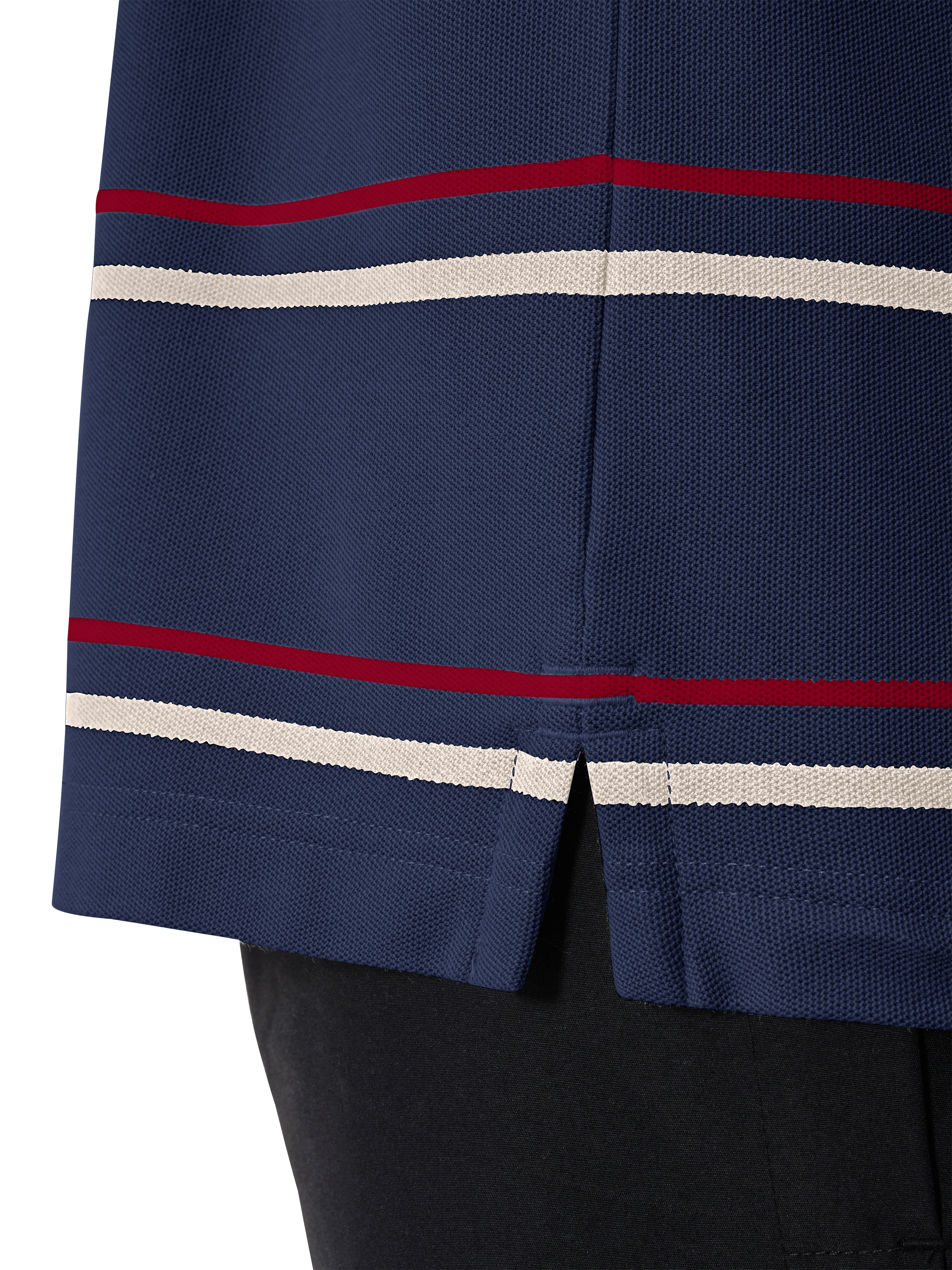 Product image 6 of 7, which shows Canterbury Multi Stripe CCC Polo Shirt, Blue Stripe, S
