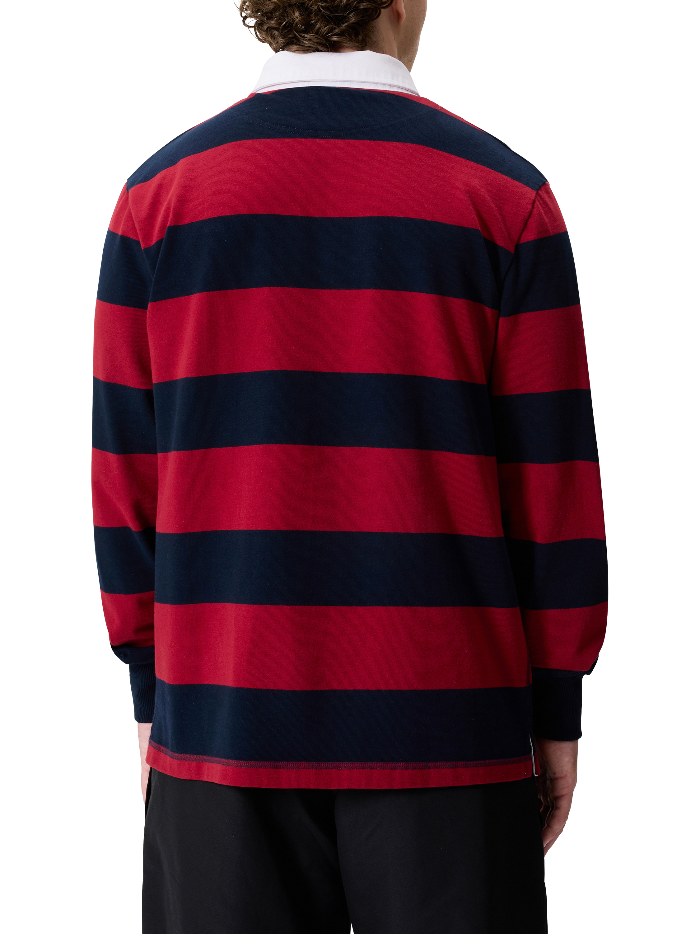 Product image 3 of 8, which shows Canterbury CCC Hoop Rugby Jersey, Red/Blue, S