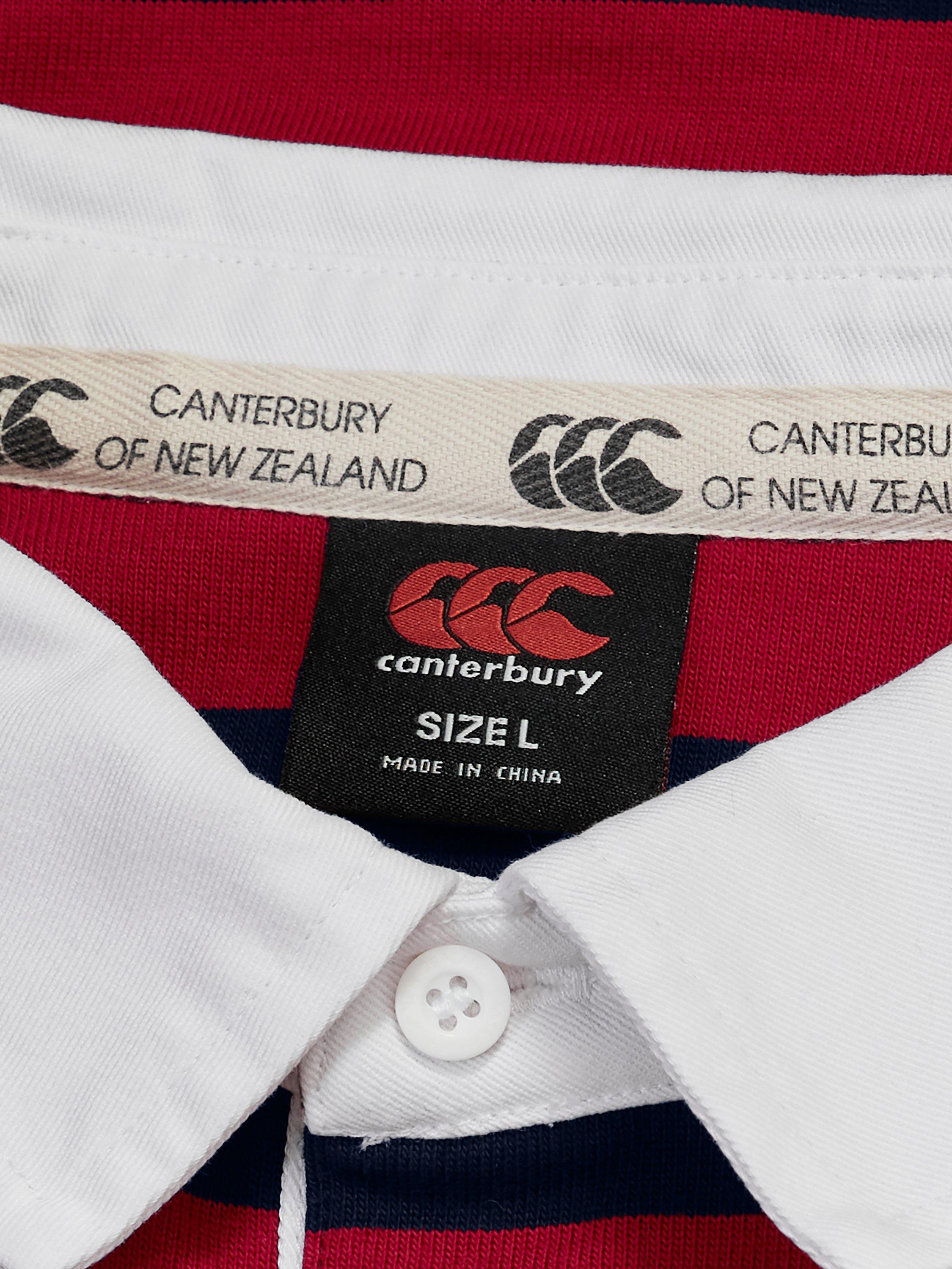 Product image 5 of 8, which shows Canterbury CCC Hoop Rugby Jersey, Red/Blue, S