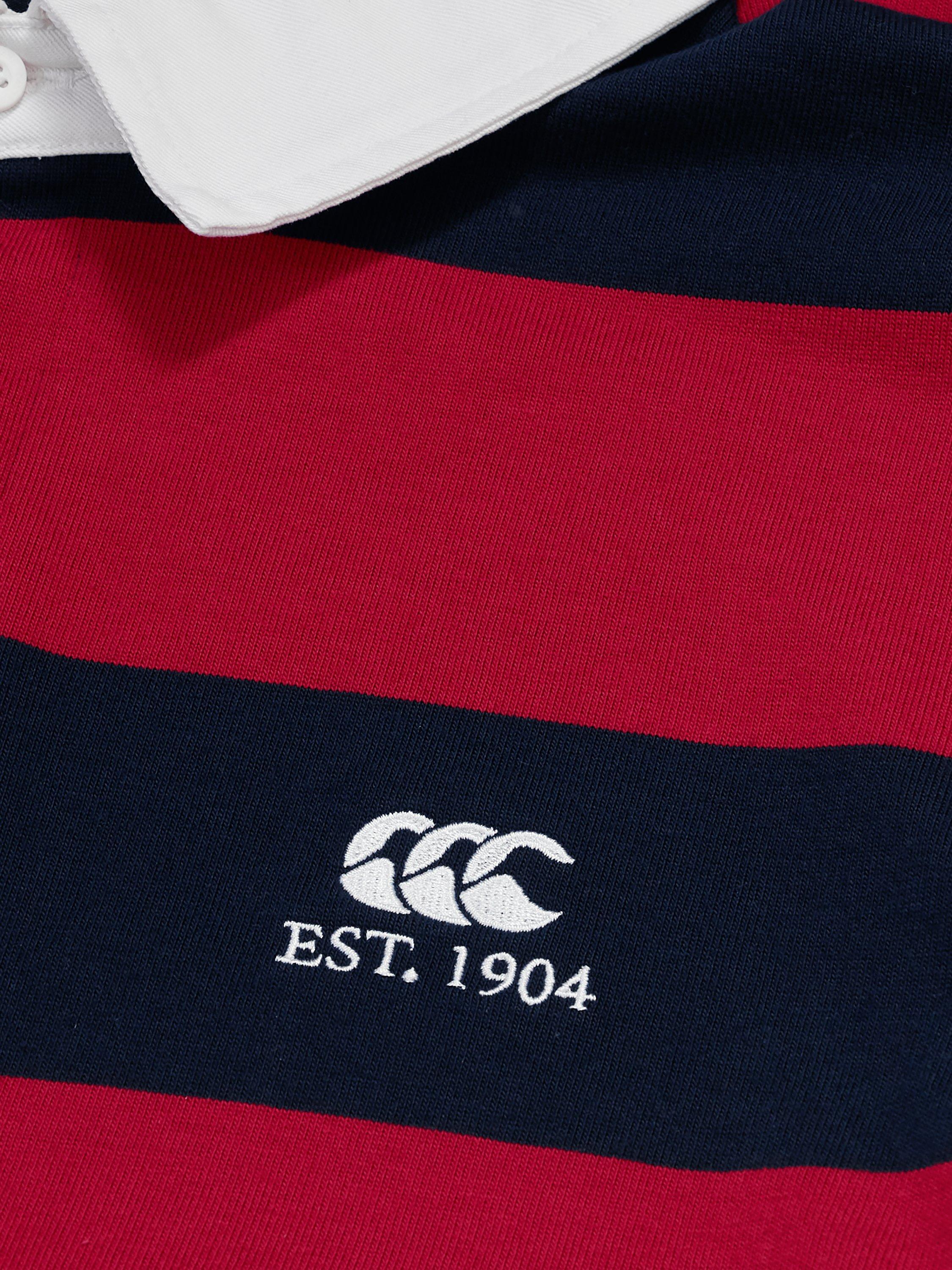 Product image 6 of 8, which shows Canterbury CCC Hoop Rugby Jersey, Red/Blue, S
