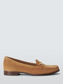 John Lewis Augusta Suede Snaffle Trim Moccasins, Tan, Tan